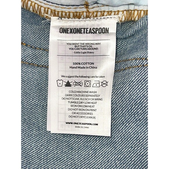One Teaspoon Awesome Baggies Jeans Free Love Light Wash Size 27 - Picture 12 of 12